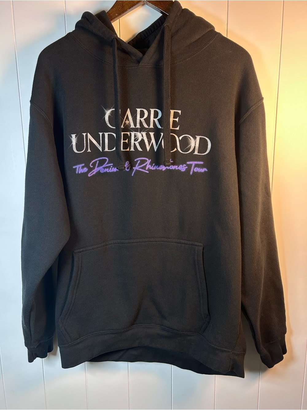 Carrie Underwood Denim & Rhinestones Tour Hoodie Black Size Large